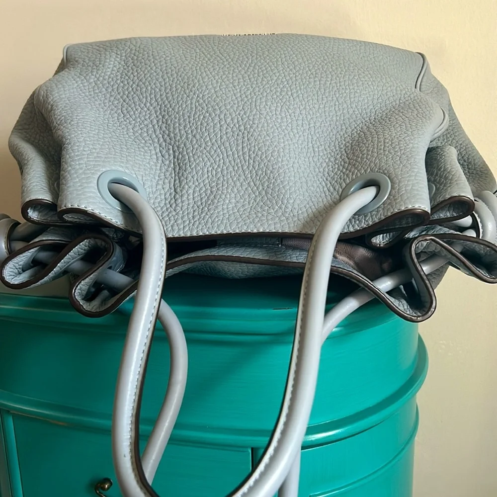 Michael Kors Large Pebbled Leather Dalia Dusty Blue Tote Shoulder Bag - Picture 6 of 13